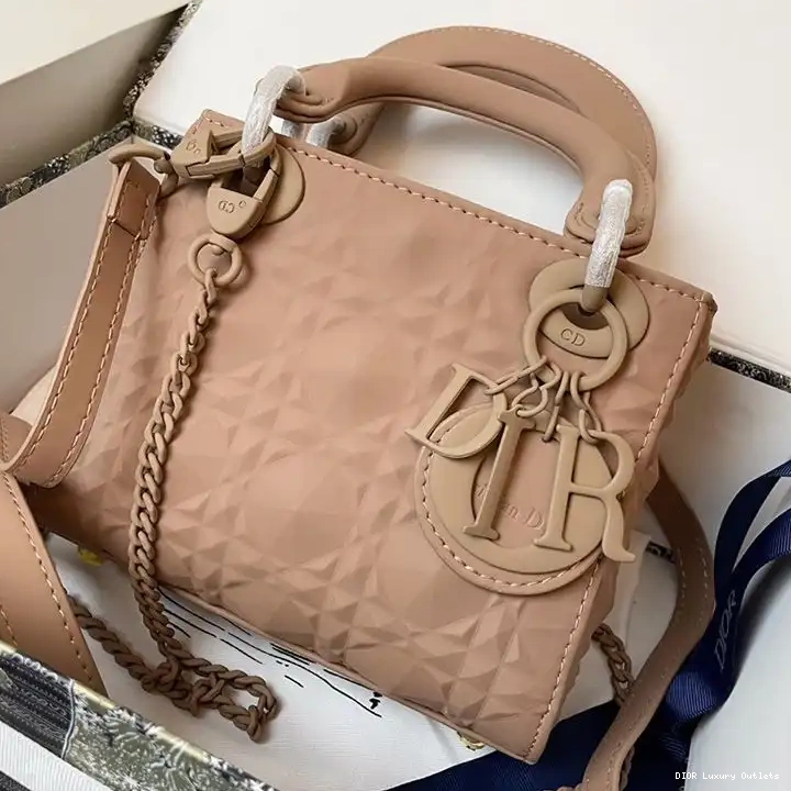 Mini Frosted Apricot Cannage Dior Calfskin Bag Lady Ultramatte 0514 Luxury